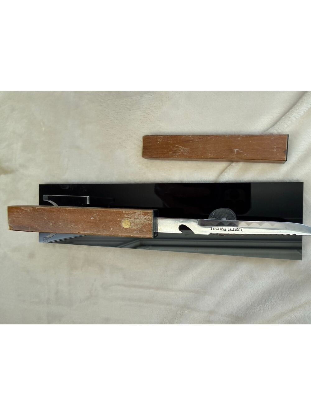 Vintage Warco Floating Fishing Knife Wooden Case